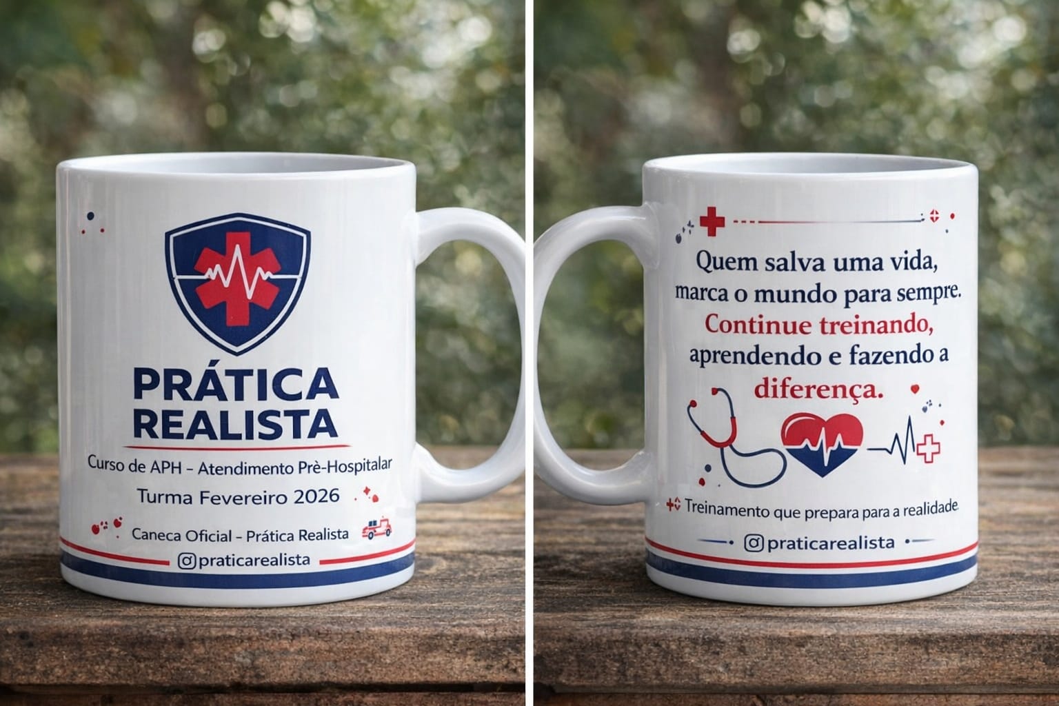 Caneca Prática Realista - Curso de APH (Turma Charlie 2026)